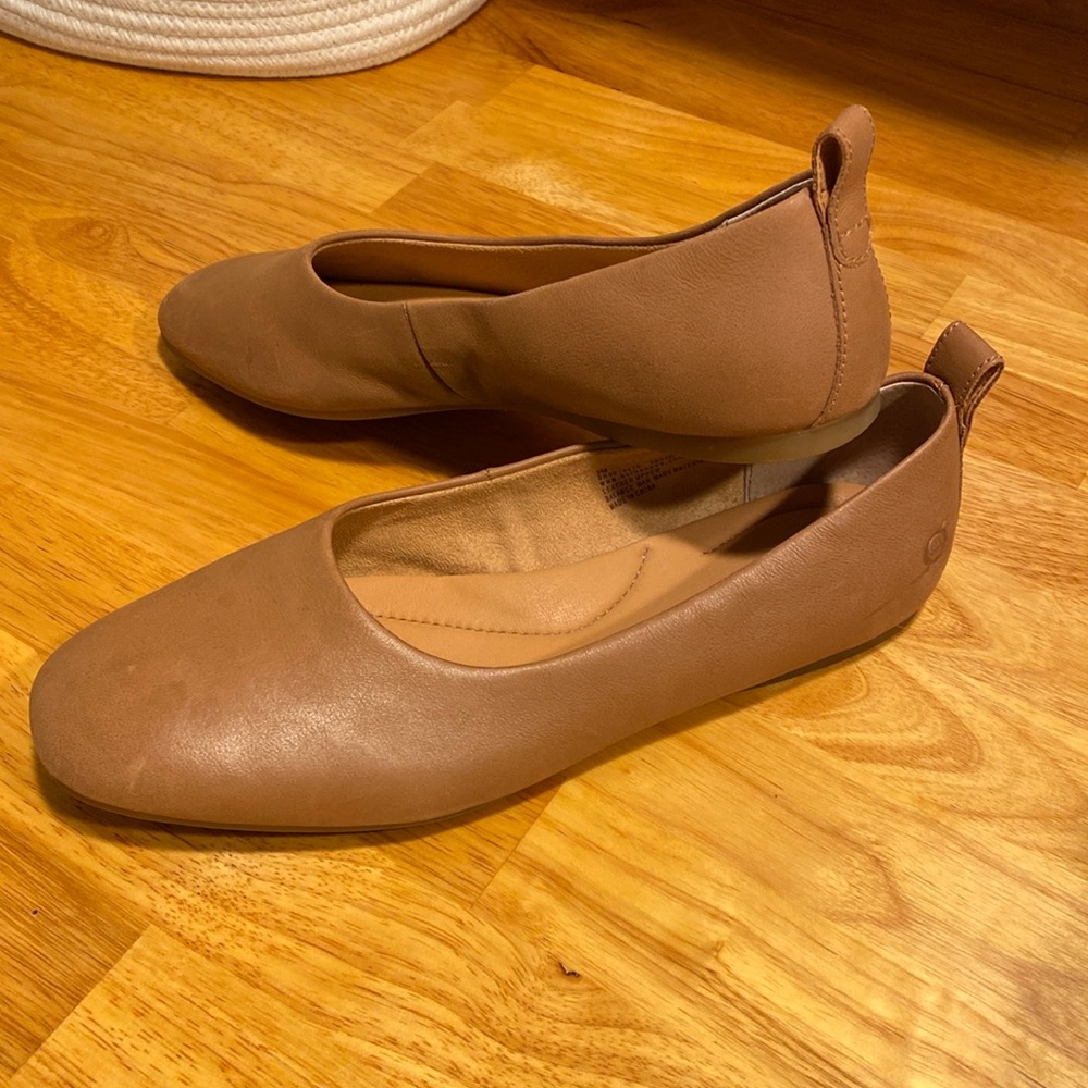 Born Cognac Leather Flats